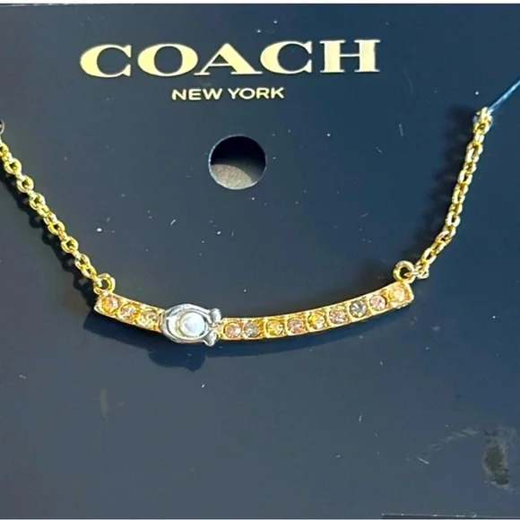 Coach Gold and Silver Necklace with Yellow Accents - Picture 1 of 3
